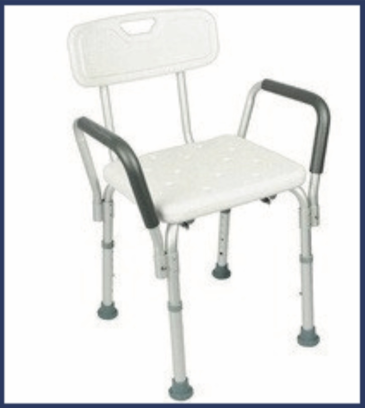 Shower Chair with Backrest — Scanda Enterprises, medical supplies Moosapet Hyderabad
